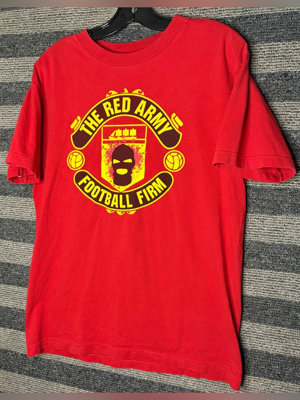 Vintage Y2K Manchester United Red Army Football Firm Hooligan Supporters Tee M